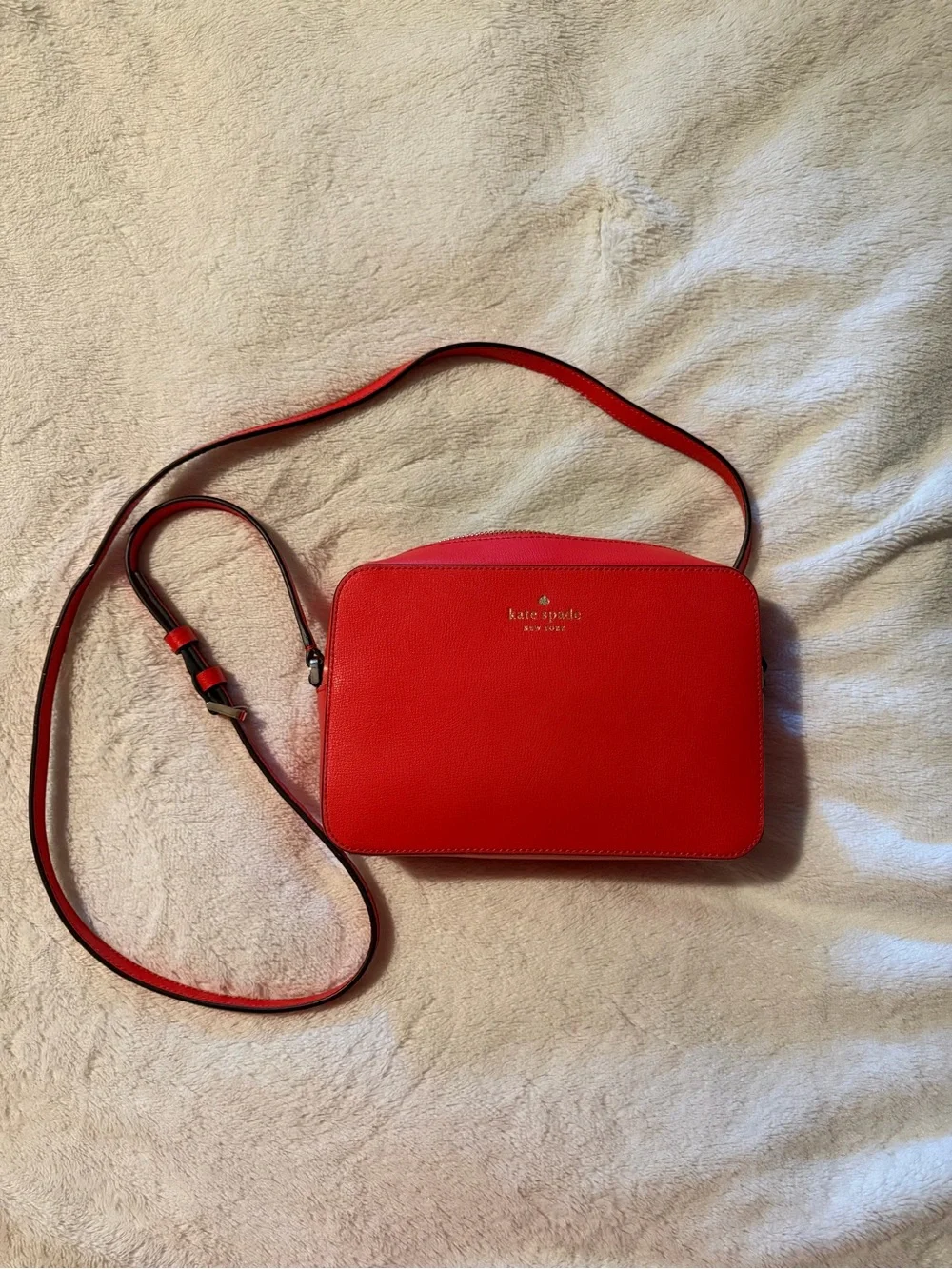 kate spade red leather crossbody camera bag